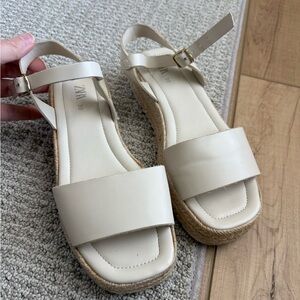 Zara girls cream platform sandals